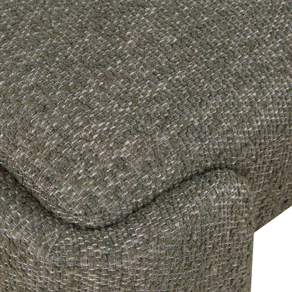 Uttermost Angus Sculptural Boucle Accent Bench with Kale Green Upholstery