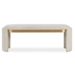 Uttermost Uttermost Serena Boucle Upholstered Bench with Antique Gold Trim for Bedroom Foyer 53123