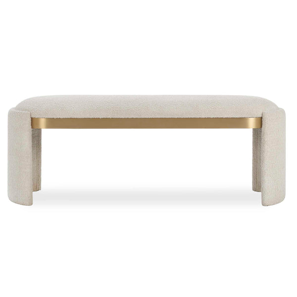 Uttermost Uttermost Serena Boucle Upholstered Bench with Antique Gold Trim for Bedroom Foyer 53123