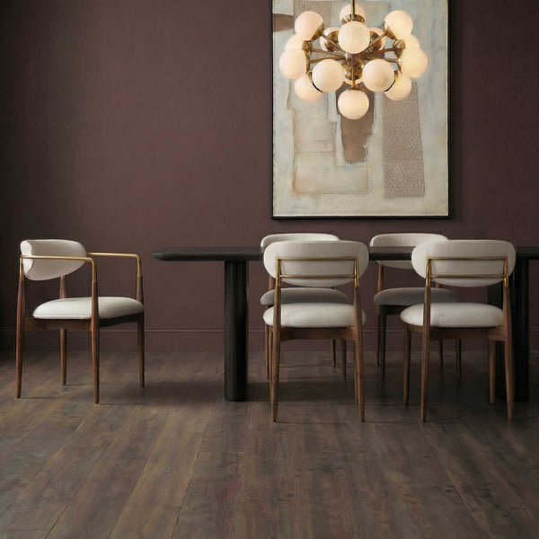 Uttermost Moxie Velvet Dining Chair Solid Wood Frame with Brushed Brass Accents