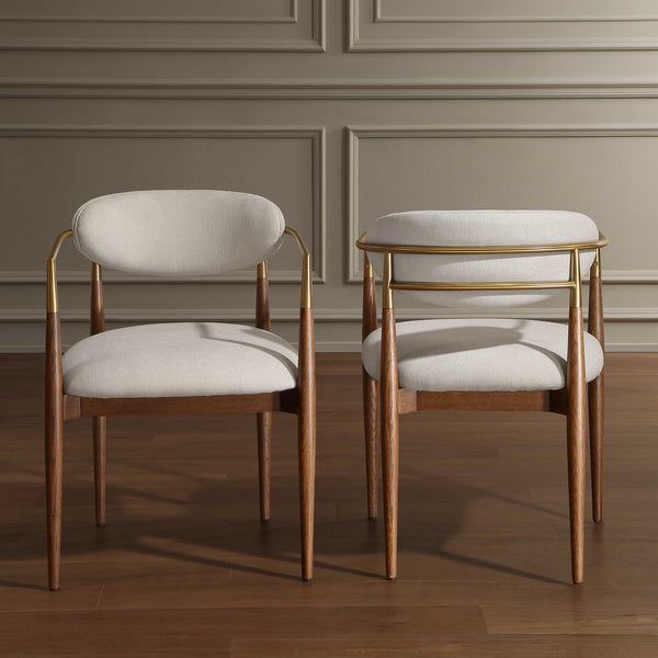 Uttermost Moxie Velvet Dining Chair Solid Wood Frame with Brushed Brass Accents