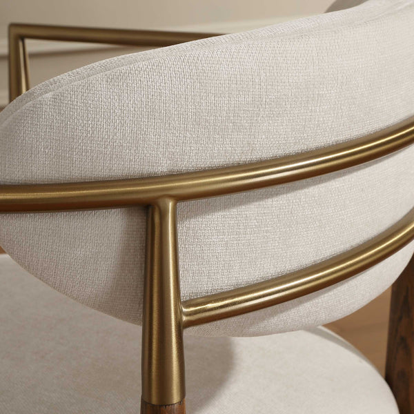 Uttermost Moxie Velvet Dining Chair Solid Wood Frame with Brushed Brass Accents