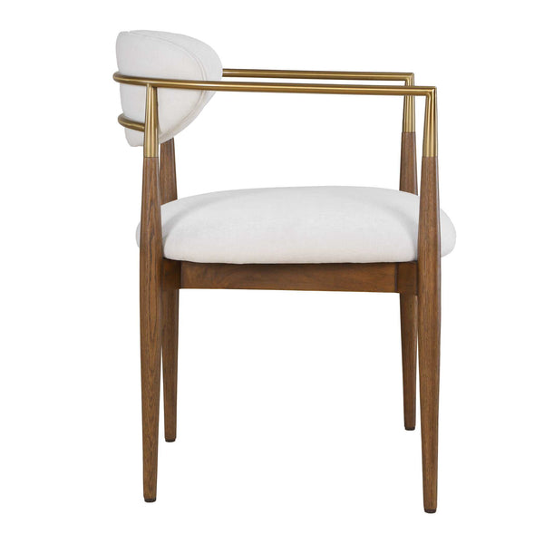 Uttermost Moxie Velvet Dining Chair Solid Wood Frame with Brushed Brass Accents