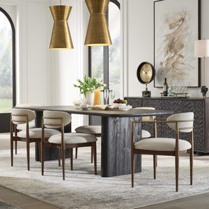 Uttermost Moxie Velvet Dining Chair Solid Wood Frame with Brushed Brass Accents
