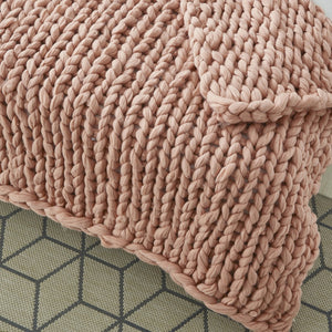 HomeRoots 60" Cozy Knitted Polyester Throw Blanket - Soft, Stylish Accent for Home Decor and Year-Round Comfort Blush 531280