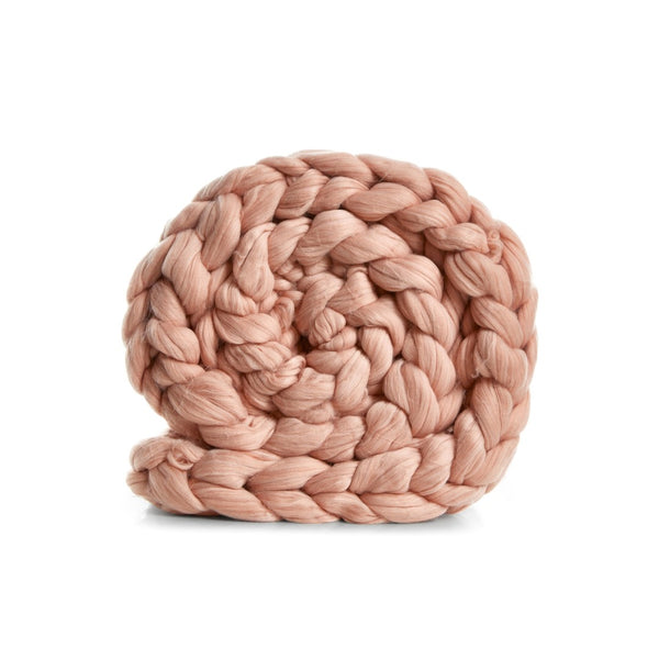 HomeRoots 60" Cozy Knitted Polyester Throw Blanket - Soft, Stylish Accent for Home Decor and Year-Round Comfort Blush 531280