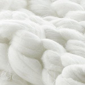 HomeRoots 60" Cozy Knitted Polyester Throw Blanket - Soft, Stylish Accent for Home Decor and Year-Round Comfort Cream White 531282