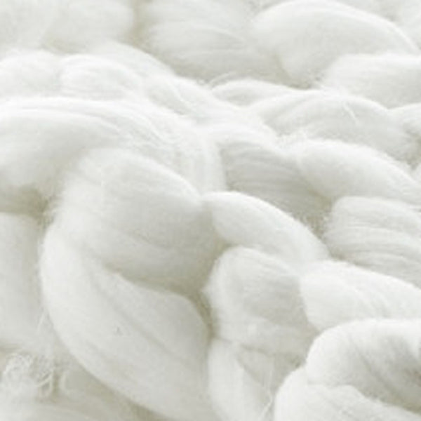 HomeRoots 60" Cozy Knitted Polyester Throw Blanket - Soft, Stylish Accent for Home Decor and Year-Round Comfort Cream White 531282