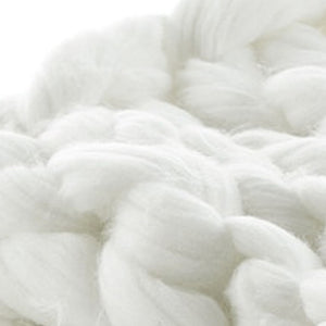 HomeRoots 50" Cream Knitted Throw Blanket - Soft Polyester for Cozy Lounging, Stylish Layering & Unique Gifts 531283