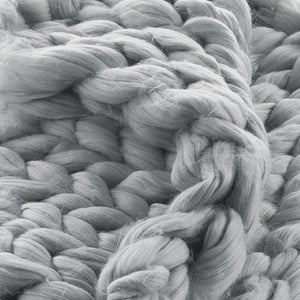 HomeRoots 60" Cozy Knitted Polyester Throw Blanket - Soft, Stylish Accent for Home Decor and Year-Round Comfort Light Grey 531285