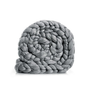HomeRoots 60" Cozy Knitted Polyester Throw Blanket - Soft, Stylish Accent for Home Decor and Year-Round Comfort Light Grey 531285