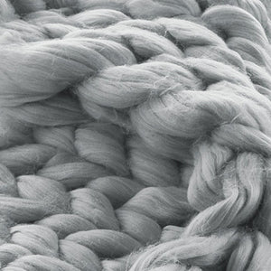 HomeRoots 60" Cozy Knitted Polyester Throw Blanket - Soft, Stylish Accent for Home Decor and Year-Round Comfort Light Grey 531285