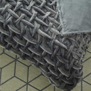 Homeroots 50" Cozy Plush Faux Fur Reversible Throw Blanket For Ultimate Comfort On Chilly Nights Grey Polyester 531288