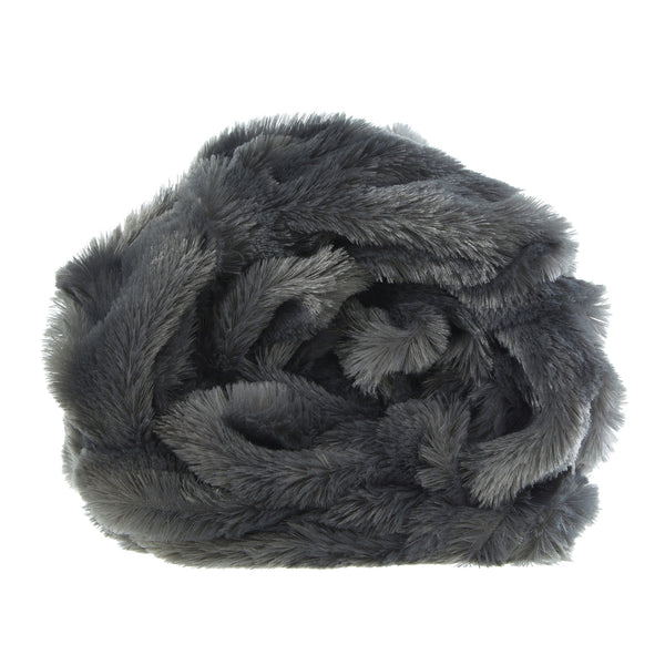 Homeroots 50" Cozy Plush Faux Fur Reversible Throw Blanket For Ultimate Comfort On Chilly Nights Grey Polyester 531288