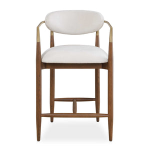 Uttermost Uttermost Moxie Velvet Counter Stool Oak Frame Brushed Brass Arms Modern Kitchen 53128