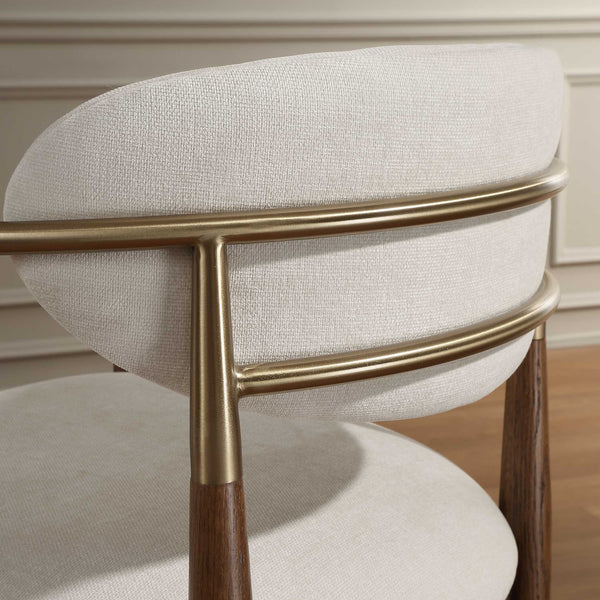 Uttermost Moxie Velvet Counter Stool Oak Frame Brushed Brass Arms Modern Kitchen