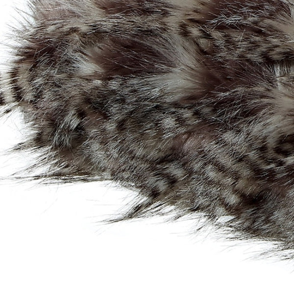 Homeroots 60" X 50" Dark Slate Gray Knitted Acrylic Animal Print Plush Throw Blanket  Acrylic 531298