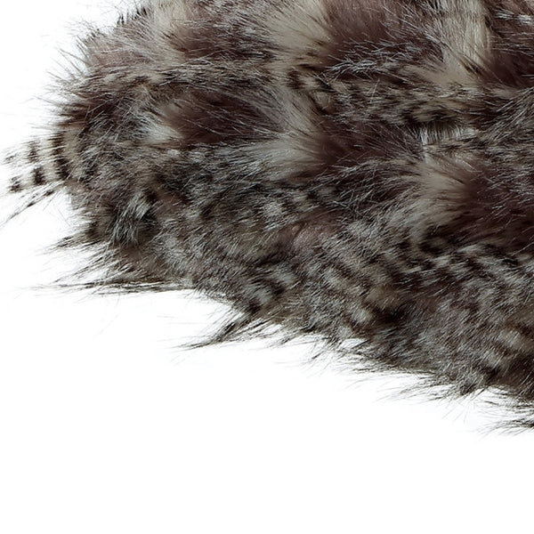 Homeroots 60" X 50" Dark Slate Gray Knitted Acrylic Animal Print Plush Throw Blanket  Acrylic 531298