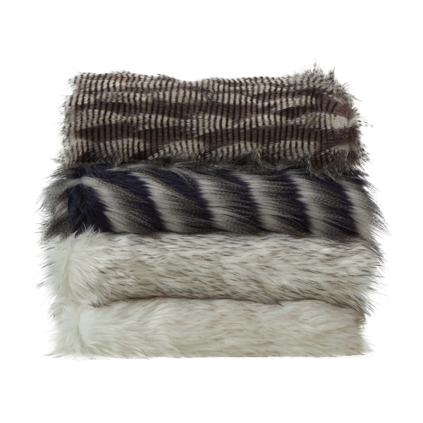 Homeroots 60" X 50" Dark Slate Gray Knitted Acrylic Animal Print Plush Throw Blanket  Acrylic 531298