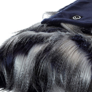 Homeroots 60" X 50" Navy Blue Knitted Acrylic Animal Print Plush Throw Blanket  Acrylic 531299