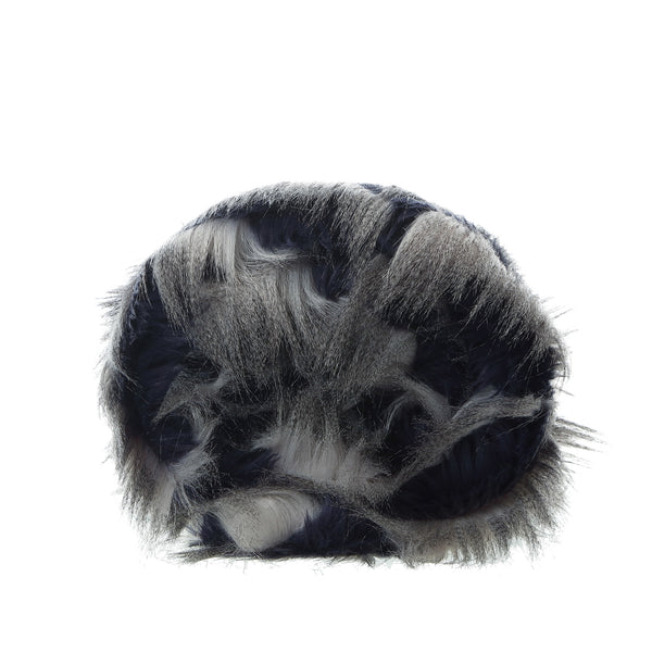 Homeroots 60" X 50" Navy Blue Knitted Acrylic Animal Print Plush Throw Blanket  Acrylic 531299