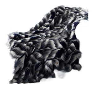 Homeroots 60" X 50" Navy Blue Knitted Acrylic Animal Print Plush Throw Blanket  Acrylic 531299