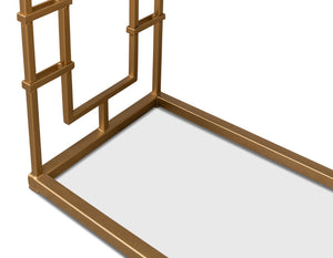 Sarreid Brass Gate Console Table - Elegant Italian Marble With Grey Veins And Luxurious Gold Finish Design White  53134