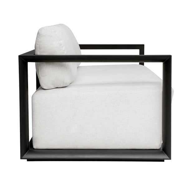 Uttermost Remsen Sculptural Outdoor Sofa with Weather-resistant Cushions for Patio Lounging
