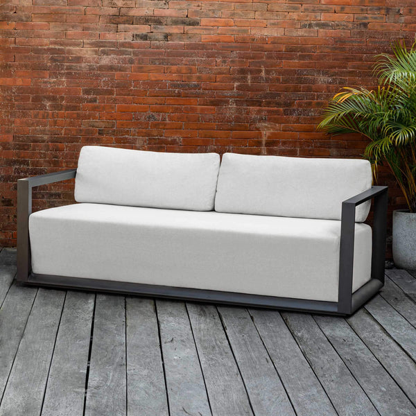 Uttermost Remsen Sculptural Outdoor Sofa with Weather-resistant Cushions for Patio Lounging