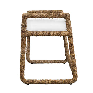 Uttermost Araiza Coastal Modern Bench with Banana Fiber Frame and White Performance Fabric