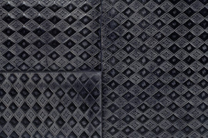 Sarreid Bronzini Credenza - Stylish Embossed Blue And Grey Leather Design With Sturdy Iron Base For Elegance Grey  53136