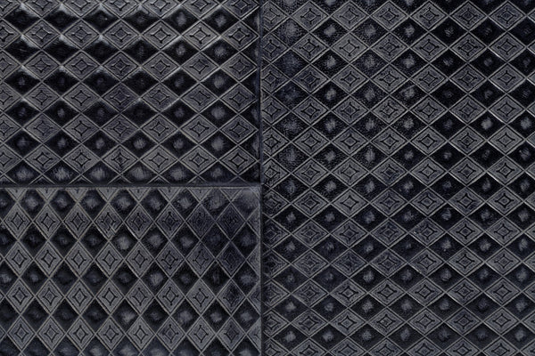 Sarreid Bronzini Credenza - Stylish Embossed Blue And Grey Leather Design With Sturdy Iron Base For Elegance Grey  53136