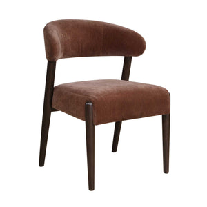 Uttermost Avera Velvet Dining Chair Espresso Frame Mid-century Tapered Legs Padded Seat