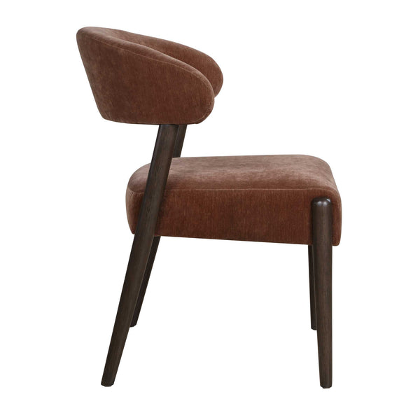 Uttermost Avera Velvet Dining Chair Espresso Frame Mid-century Tapered Legs Padded Seat