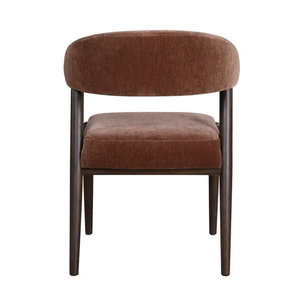 Uttermost Avera Velvet Dining Chair Espresso Frame Mid-century Tapered Legs Padded Seat