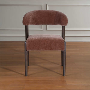Uttermost Avera Velvet Dining Chair Espresso Frame Mid-century Tapered Legs Padded Seat