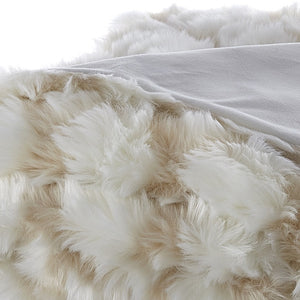 Homeroots 60" X 50" Beige Knitted Acrylic Geometric Throw Blanket Beige Acrylic 531384