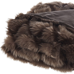 Homeroots 60" X 50" Brown Knitted Acrylic Geometric Throw Blanket Brown Acrylic 531386