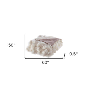 Homeroots 60" X 50" Blush Knitted Acrylic Geometric Throw Blanket Blush Acrylic 531391