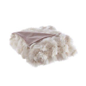 Homeroots 60" X 50" Blush Knitted Acrylic Geometric Throw Blanket Blush Acrylic 531391