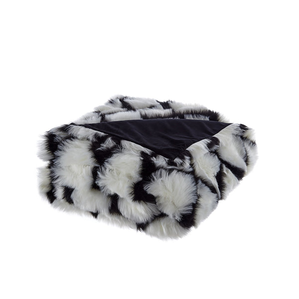 Homeroots 60" X 50" Black Knitted Acrylic Geometric Throw Blanket Black Acrylic 531392