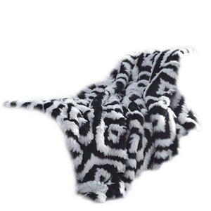 Homeroots 60" X 50" Black Knitted Acrylic Geometric Throw Blanket Black Acrylic 531392