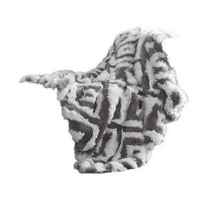 Homeroots 60" X 50" Gray Knitted Acrylic Geometric Throw Blanket Grey Acrylic 531393