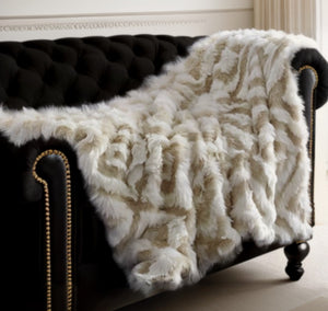 Homeroots 60" X 50" Ivory Knitted Acrylic Geometric Throw Blanket Ivory Acrylic 531394