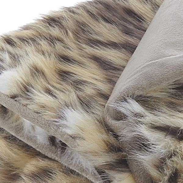 Homeroots 60" X 50" Brown Knitted Acrylic Animal Print Throw Blanket Brown Leopard Acrylic 531405