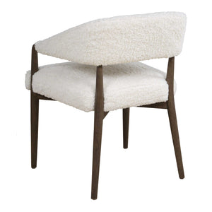 Uttermost Austell Barrel Back Faux Shearling Chair with Dark Walnut Wood Frame