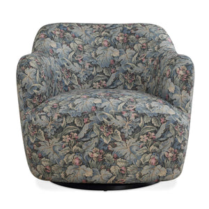 Uttermost Uttermost Ansel Fig Tapestry Swivel Accent Chair with Black Wooden Base for Living Rooms 53141