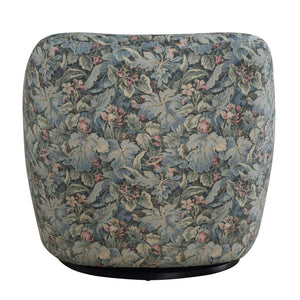 Uttermost Ansel Fig Tapestry Swivel Accent Chair with Black Wooden Base for Living Rooms