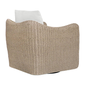 Uttermost Outdoor Wicker Swivel Lounge Chair with All-weather Cushioned Seating