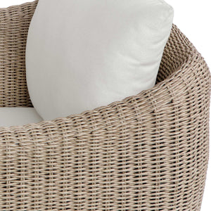 Uttermost Outdoor Wicker Swivel Lounge Chair with All-weather Cushioned Seating